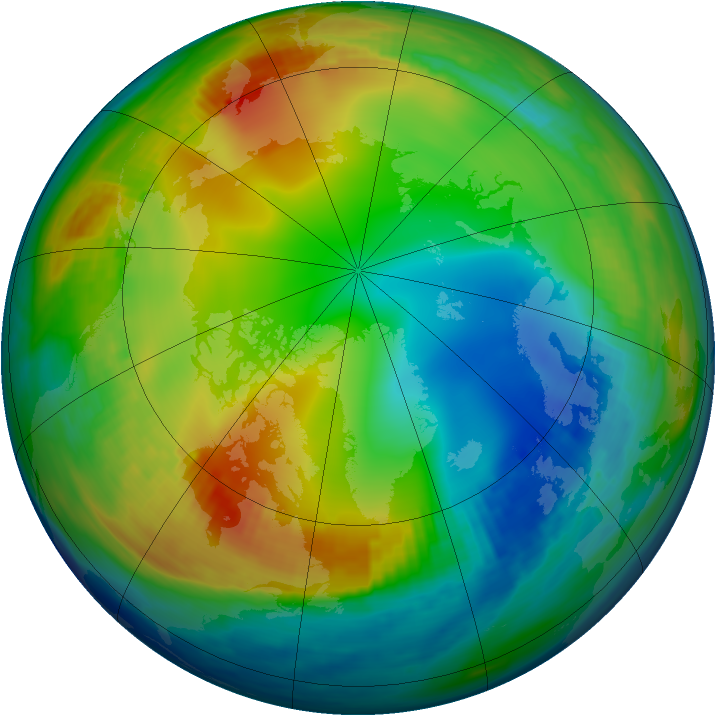 Arctic ozone map for 31 December 1982